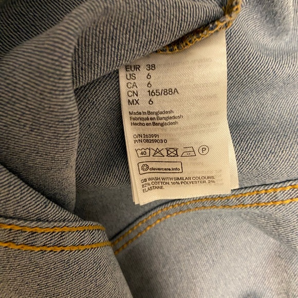 Divided by H&M Blue Denim Button-Up Dungaree Midi Dress w/ Waist Tie - 6 - Picture 5 of 8